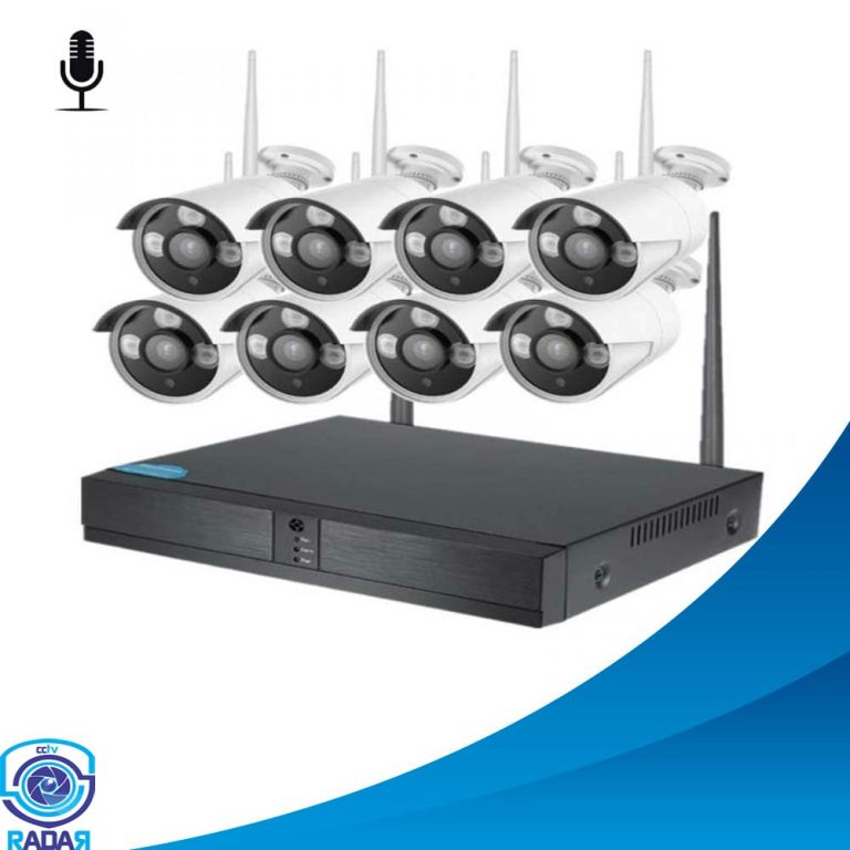 پکیج دوربین مداربسته بیسیم 8 کانال 3 مگاپیکسل مانیتور دار 10 اینچ میکروفن دار